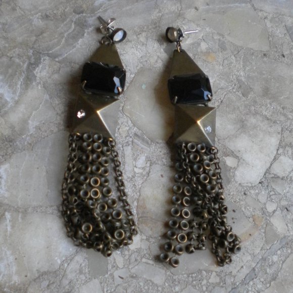 Sorrelli Jewelry - Vintage Rare Sorrelli Brass Jet Crystal Earrings
